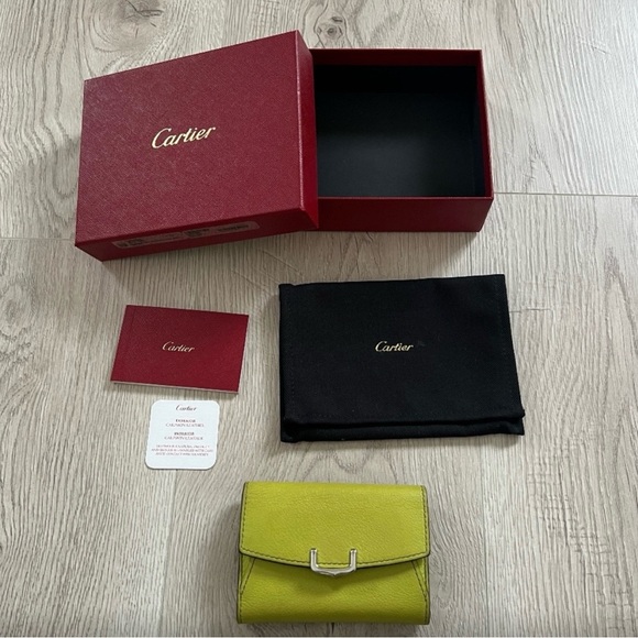Cartier Light Green Green Leather Wallet - Picture 2 of 4